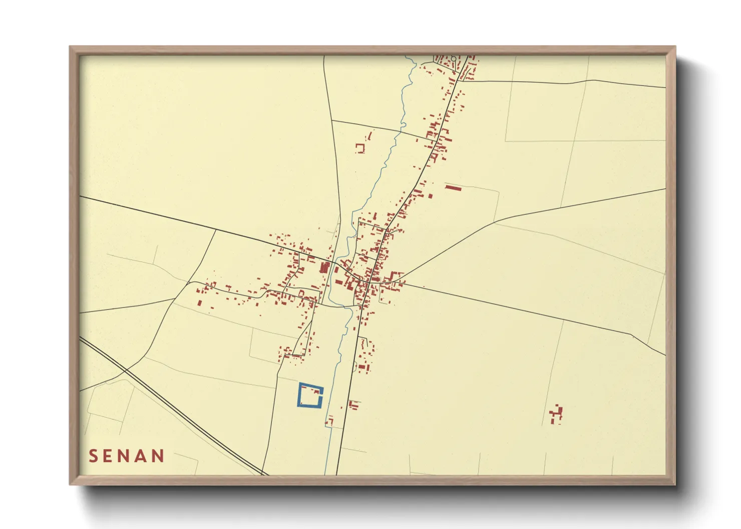 Une affiche de carte sur Senan