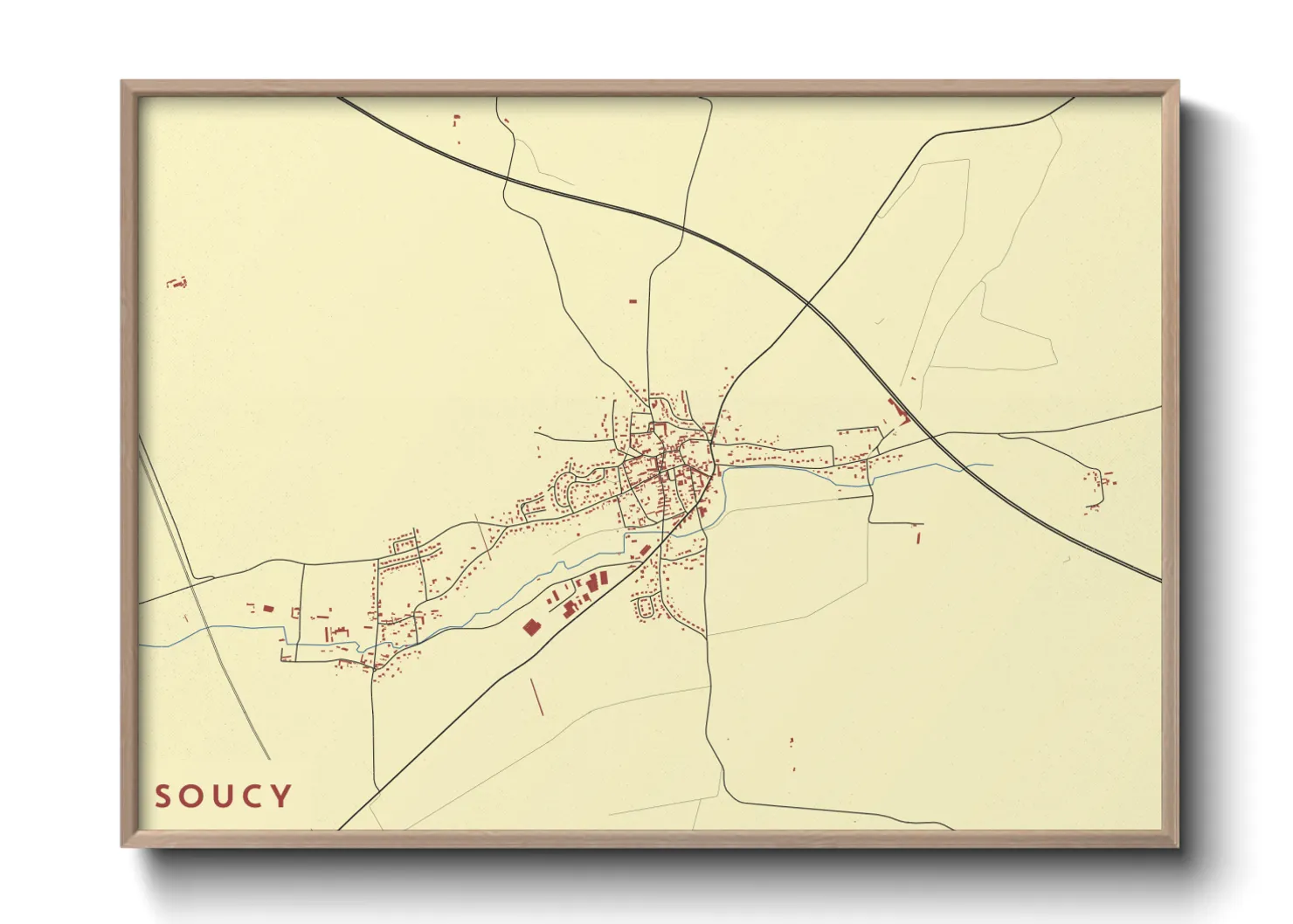 Une affiche de carte sur Soucy