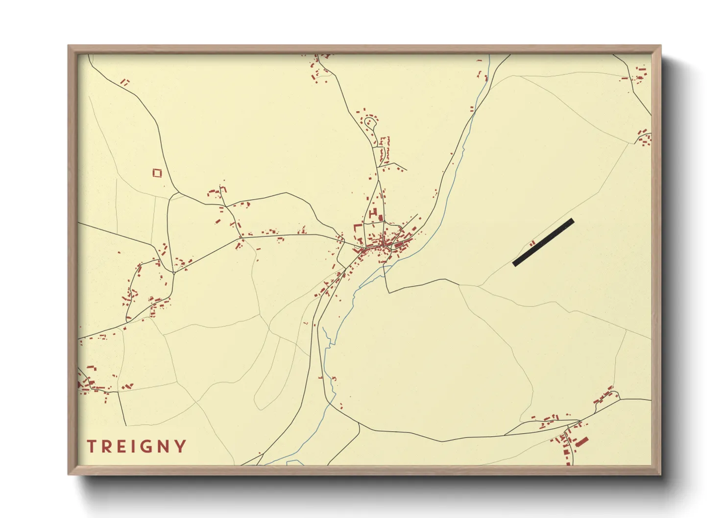 Une affiche de carte sur Treigny