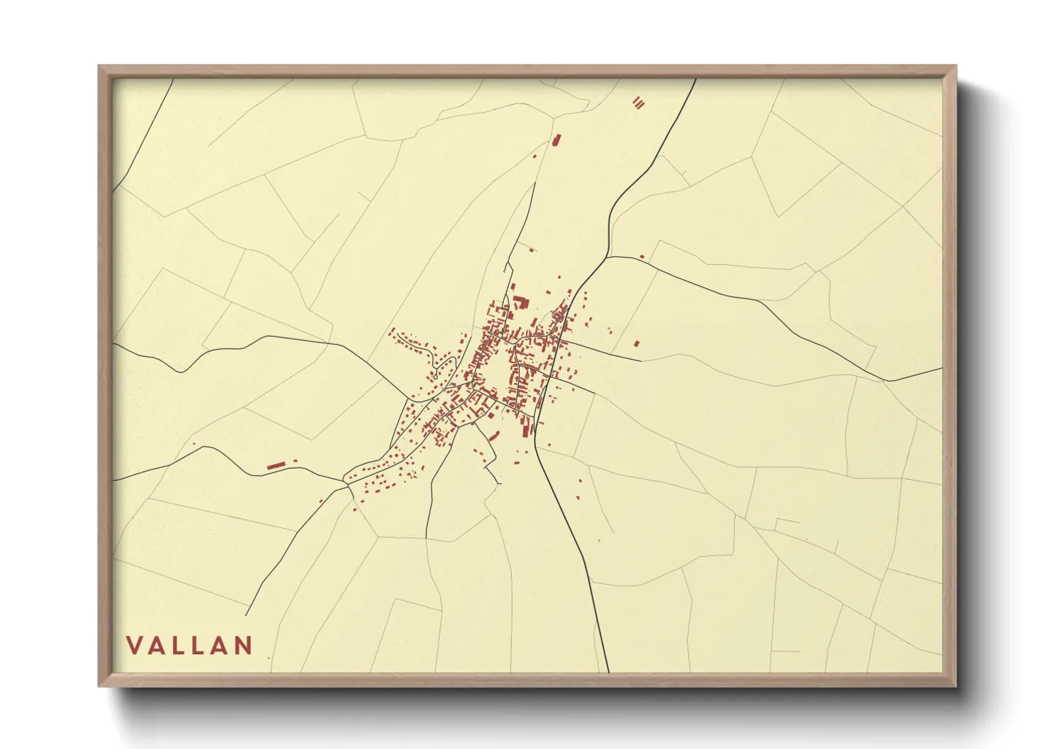 Une affiche de carte sur Vallan