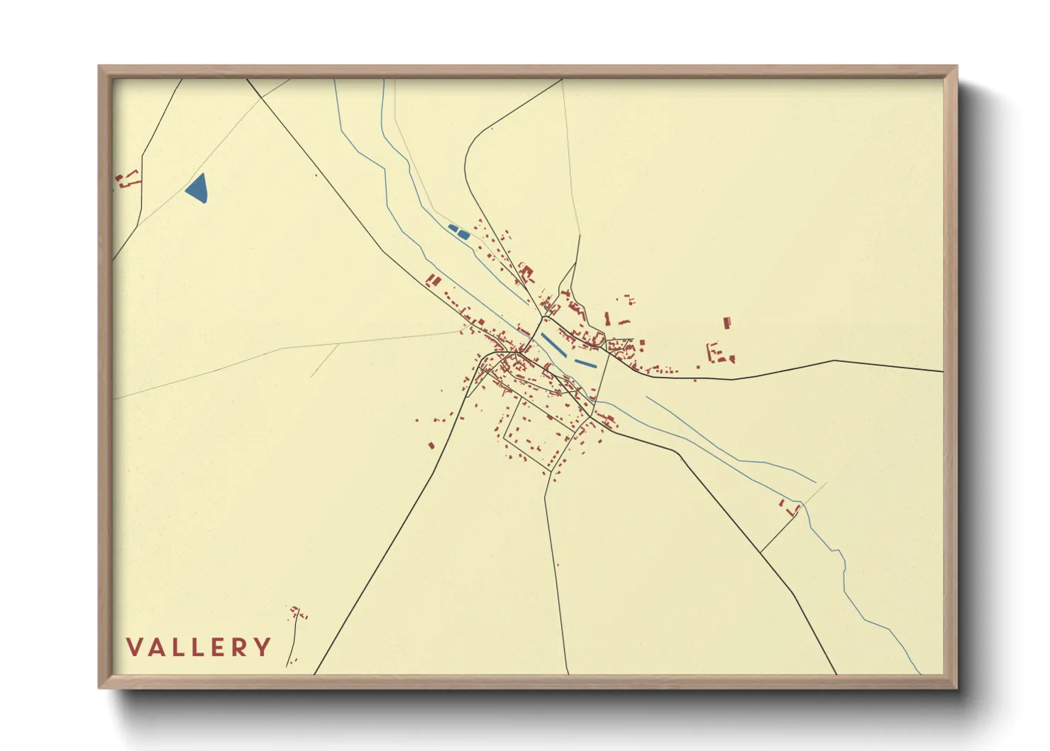 Une affiche de carte sur Vallery