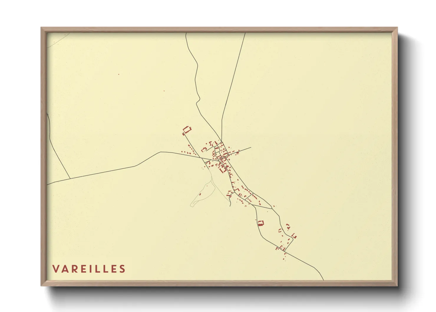 Une affiche de carte sur Vareilles