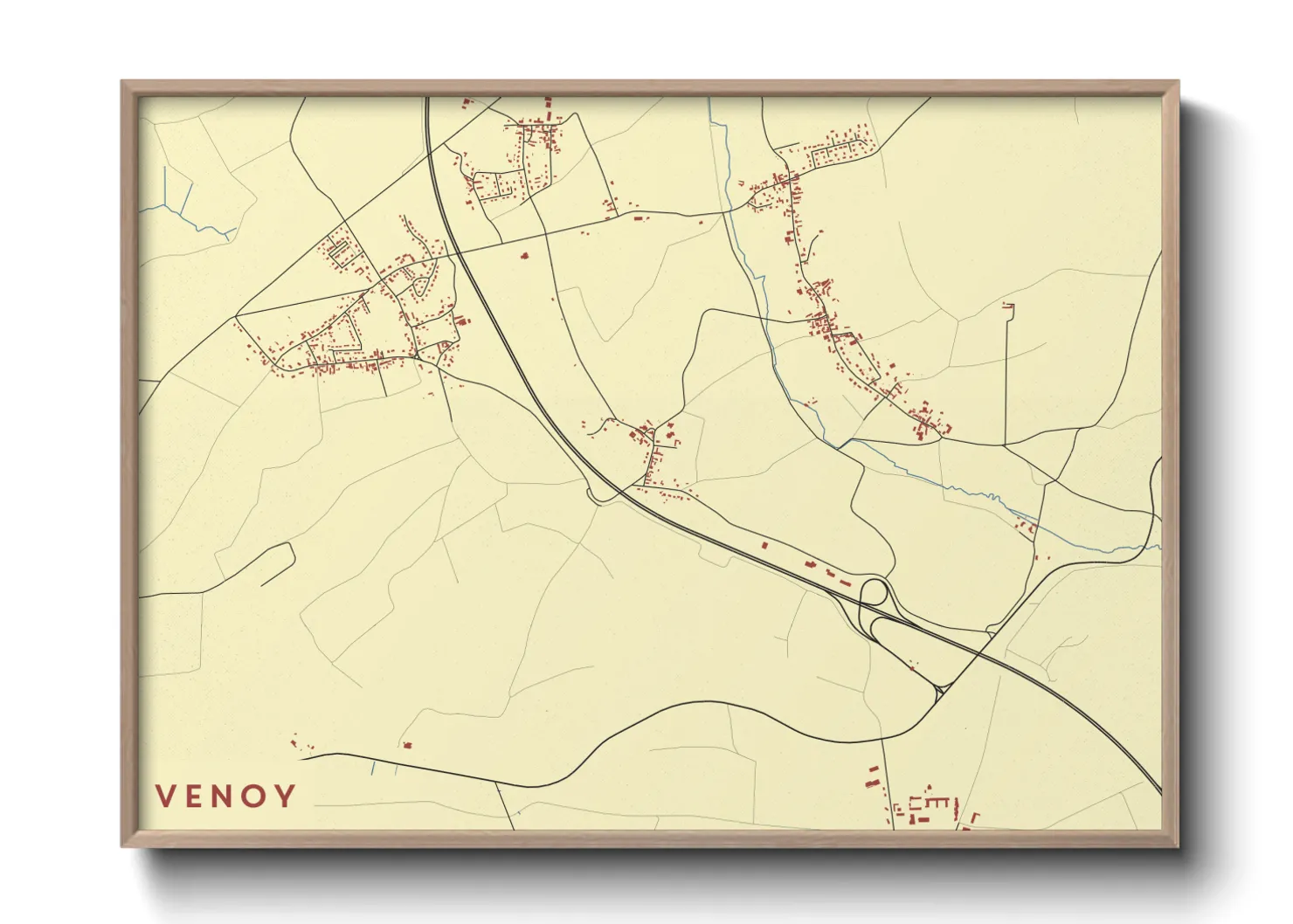 Une affiche de carte sur Venoy