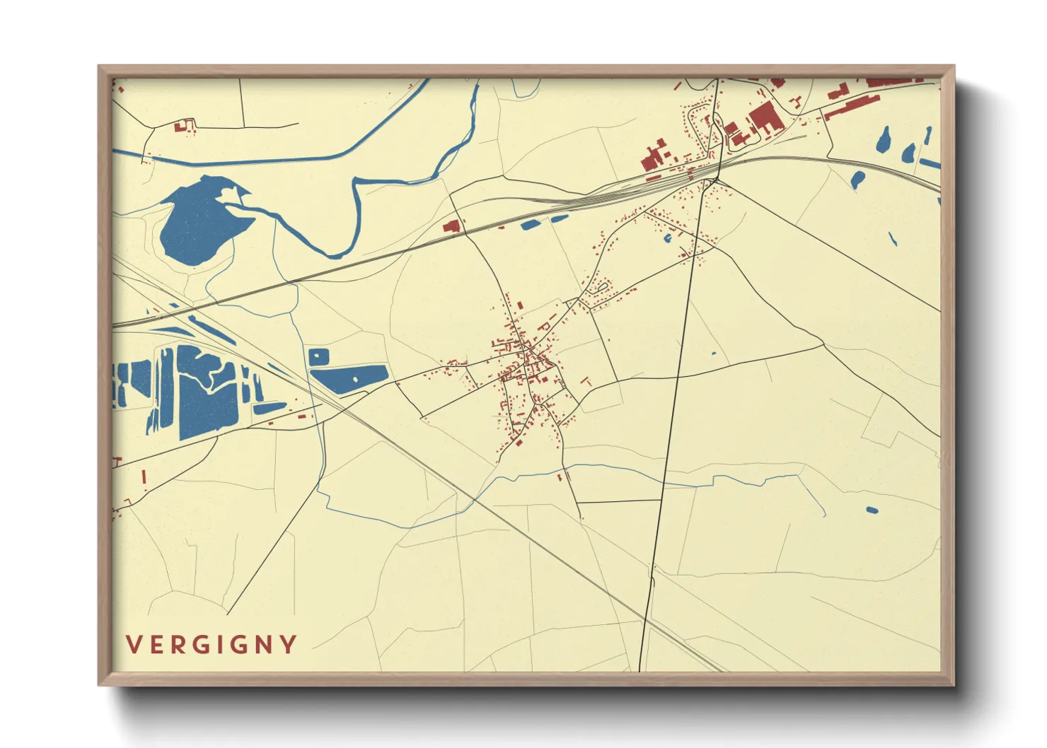 Une affiche de carte sur Vergigny