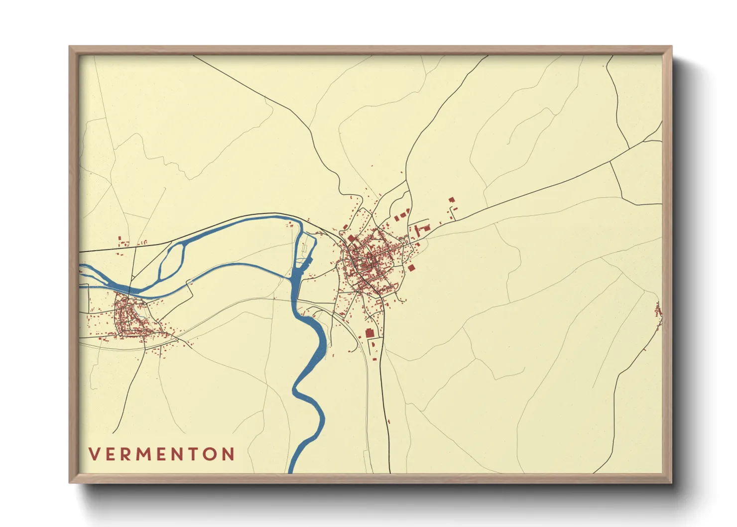 Une affiche de carte sur Vermenton