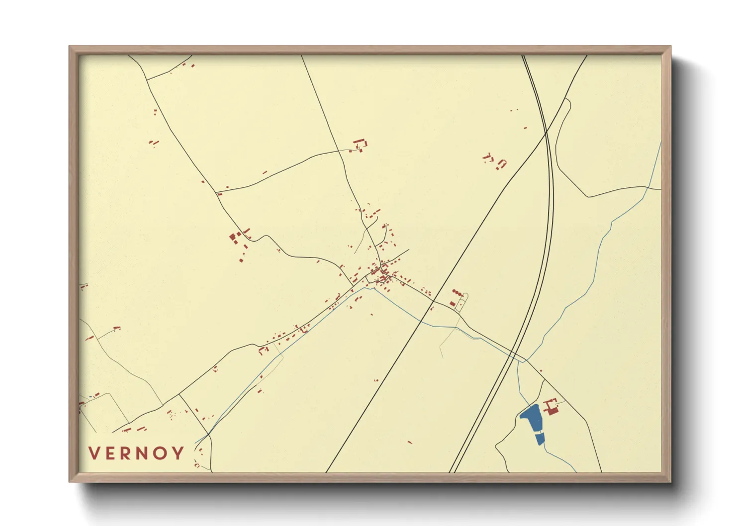 Une affiche de carte sur Vernoy