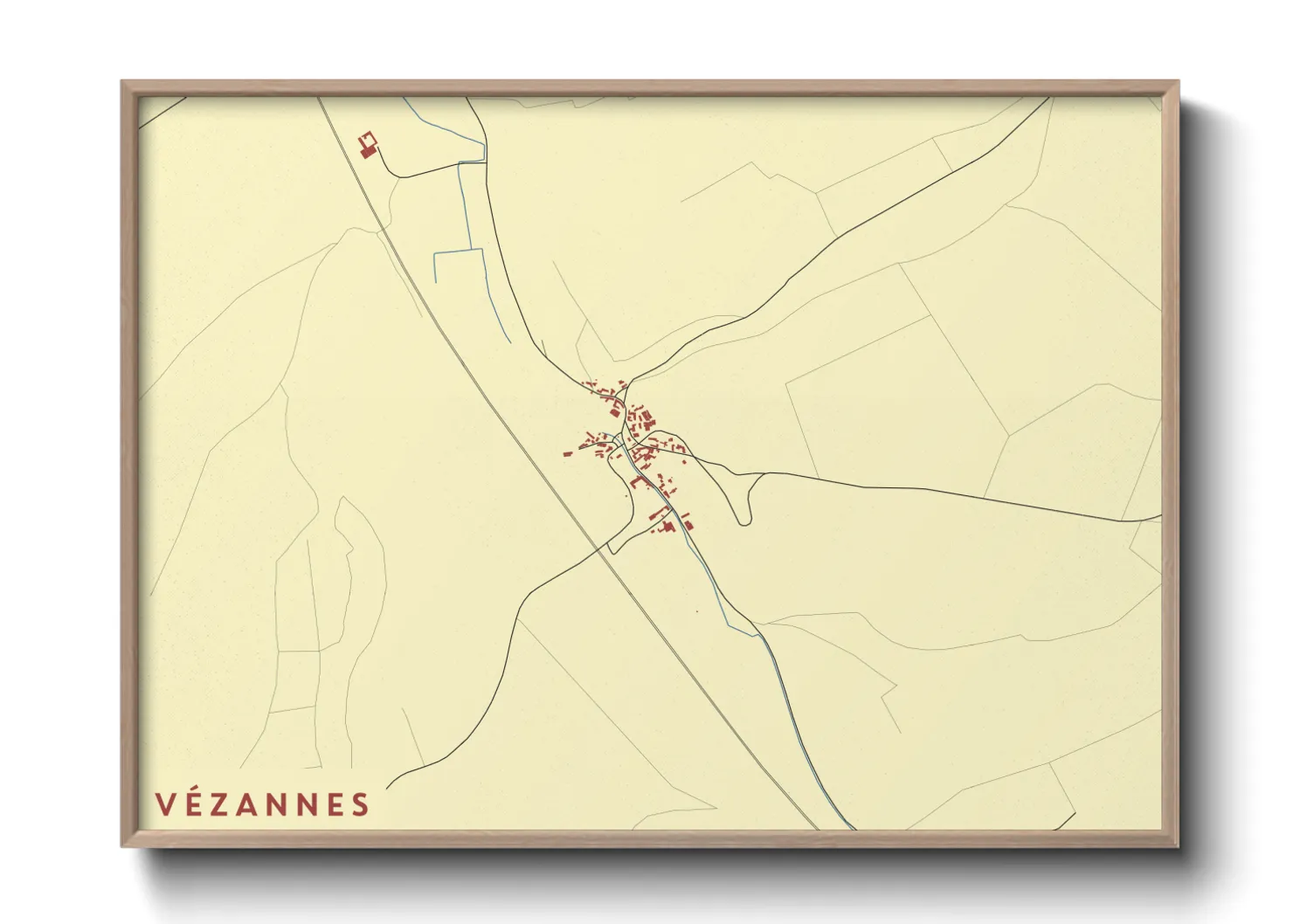 Une affiche de carte sur Vézannes