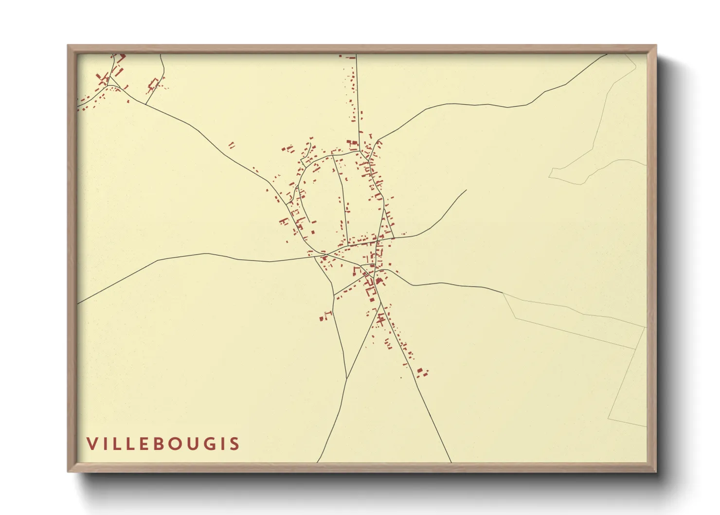 Une affiche de carte sur Villebougis