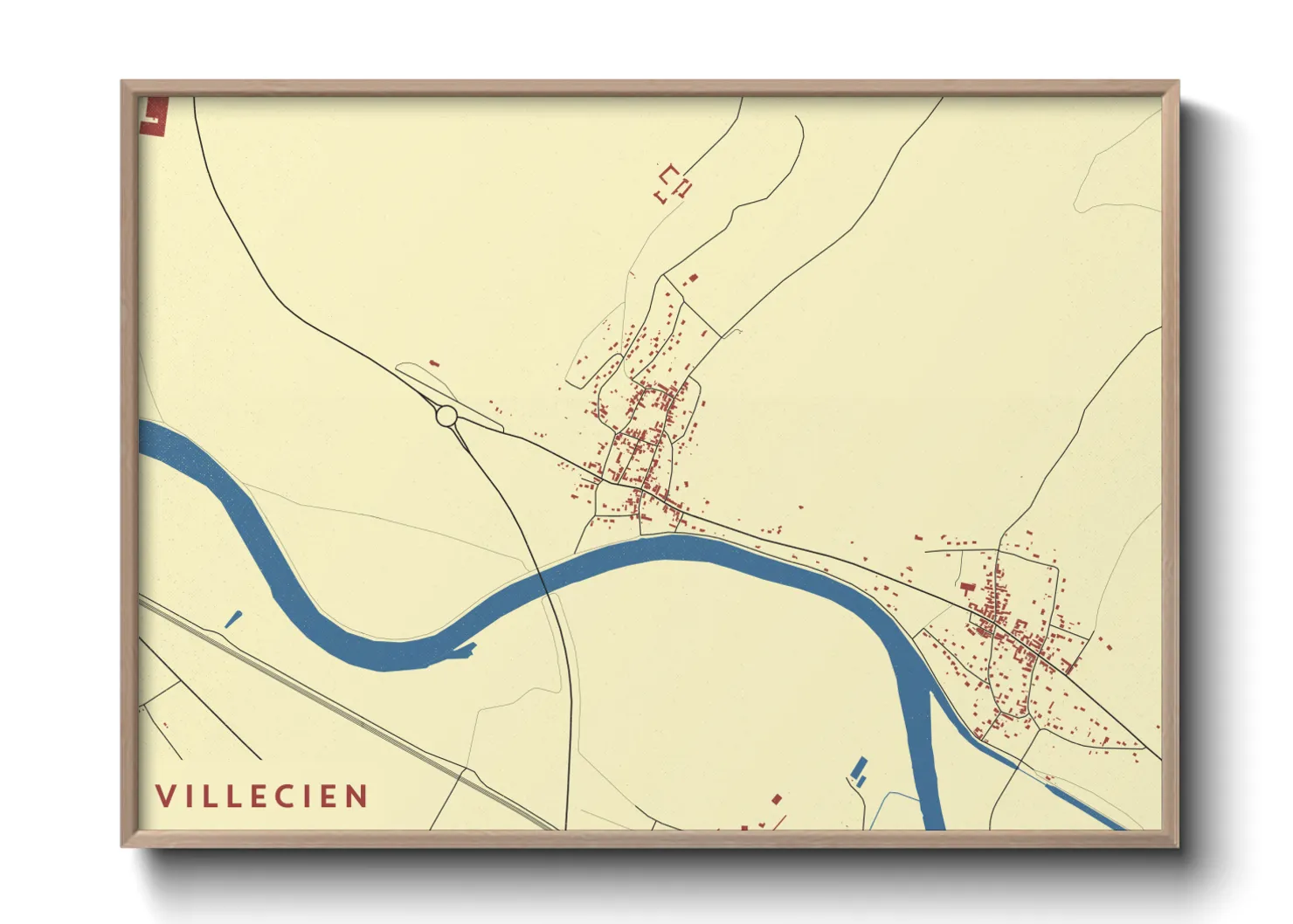 Une affiche de carte sur Villecien