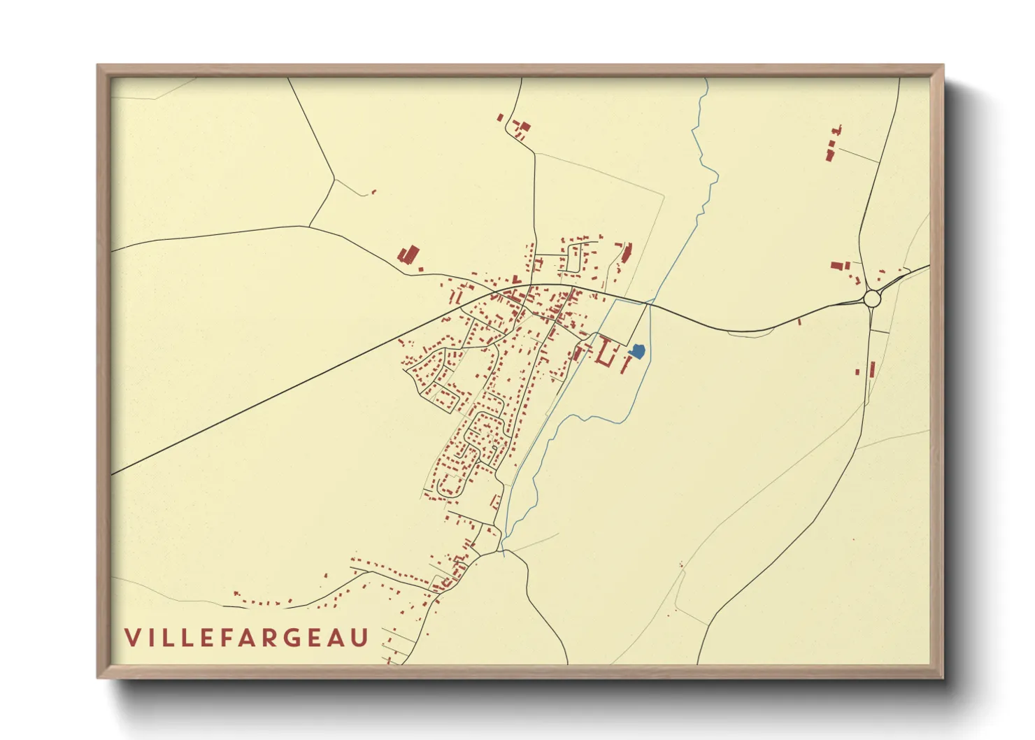 Une affiche de carte sur Villefargeau