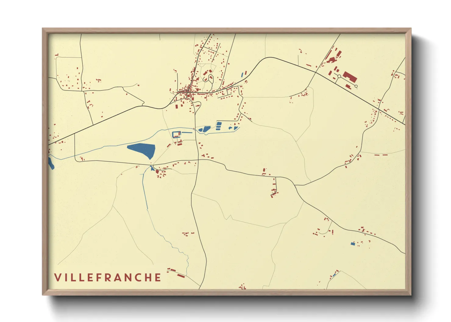 Une affiche de carte sur Villefranche