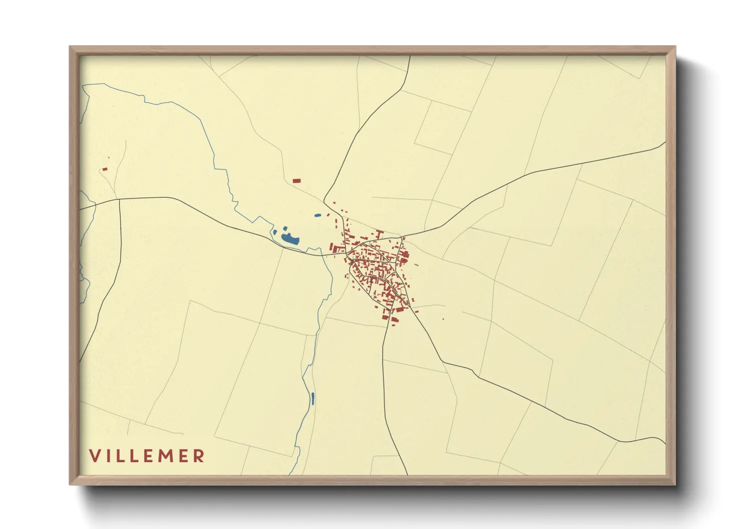 Une affiche de carte sur Villemer