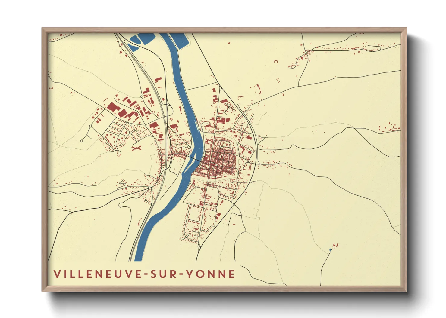Une affiche de carte sur Villeneuve-sur-Yonne