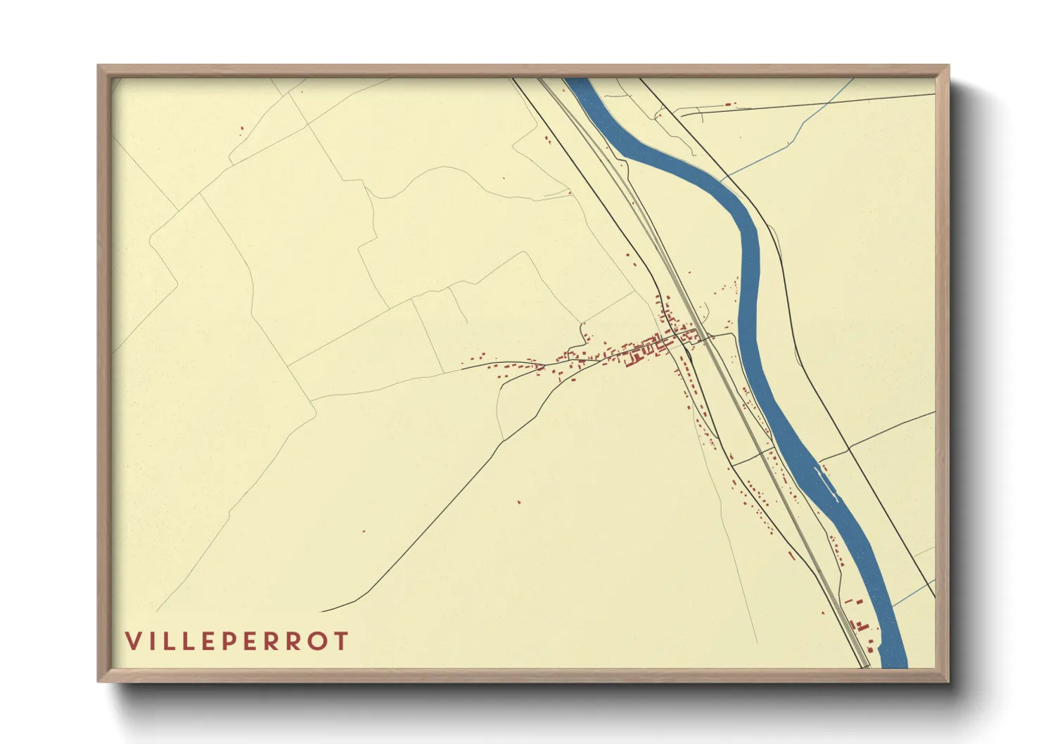 Une affiche de carte sur Villeperrot