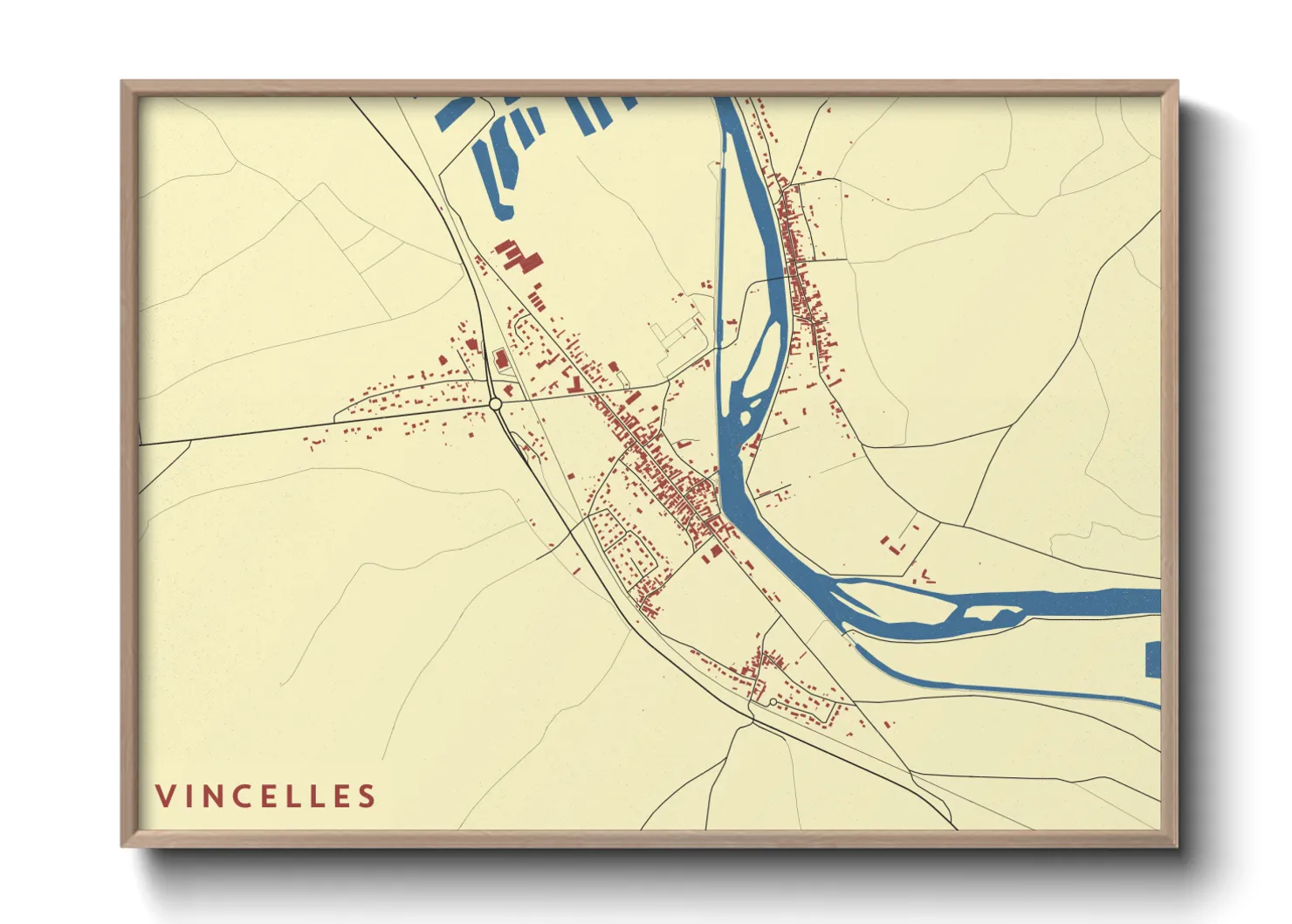Une affiche de carte sur Vincelles