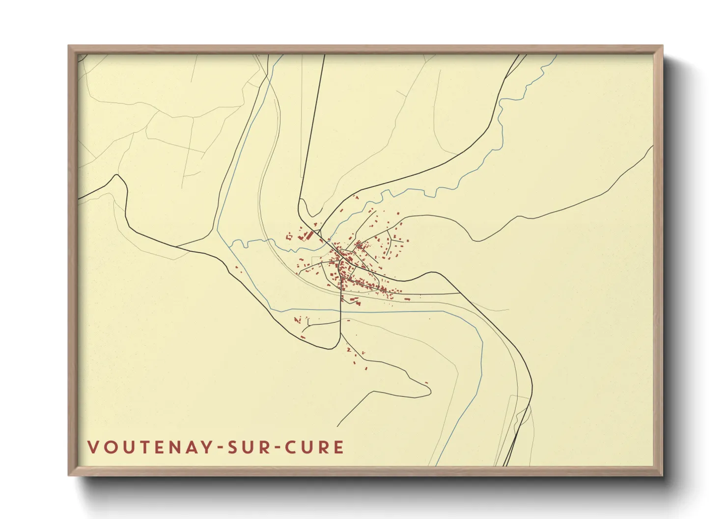 Une affiche de carte sur Voutenay-sur-Cure