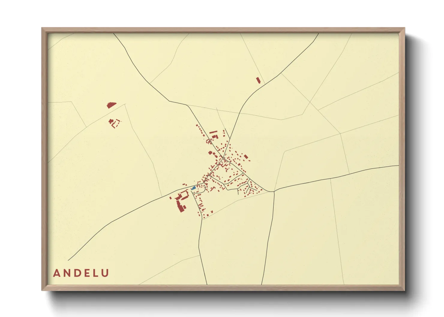 Une affiche de carte sur Andelu