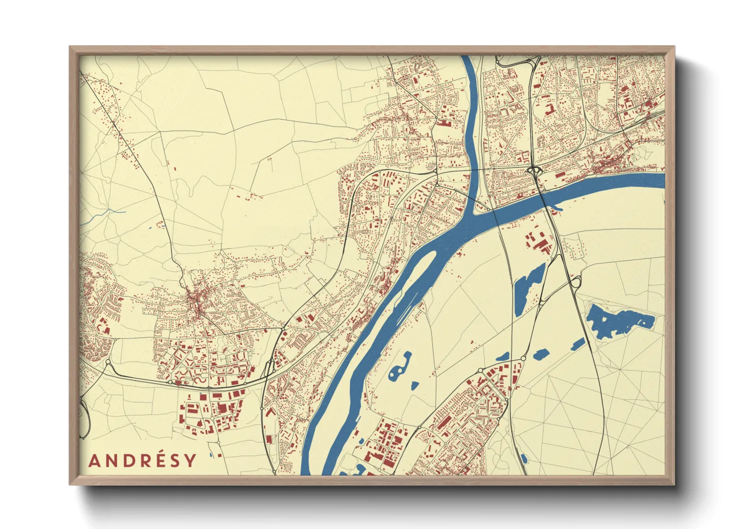 Une affiche de carte sur Andrésy