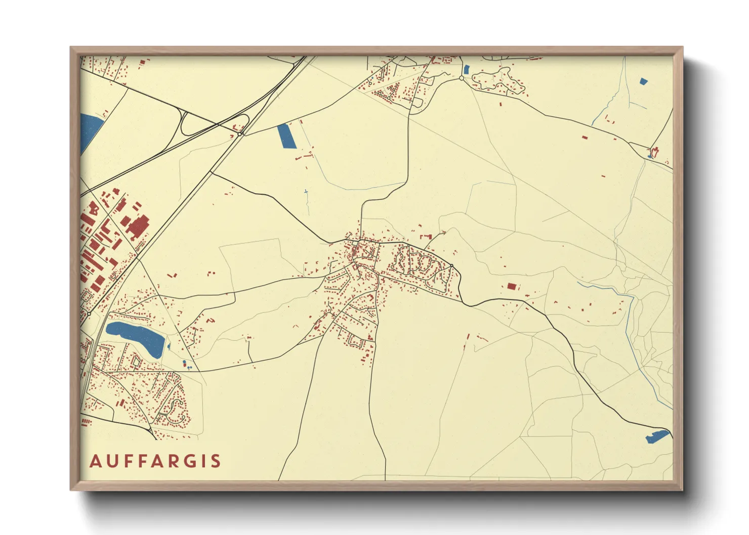 Une affiche de carte sur Auffargis