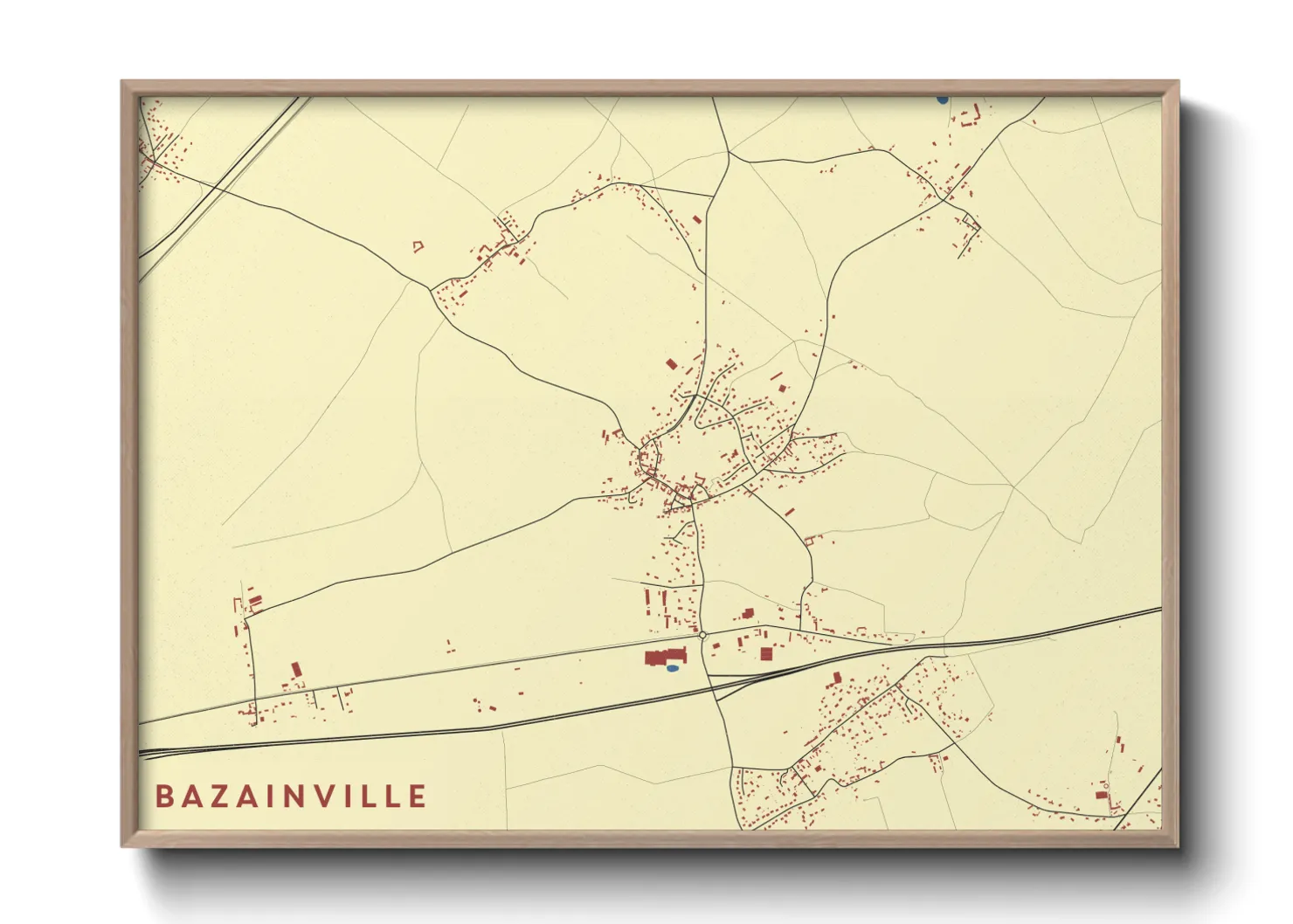 Une affiche de carte sur Bazainville