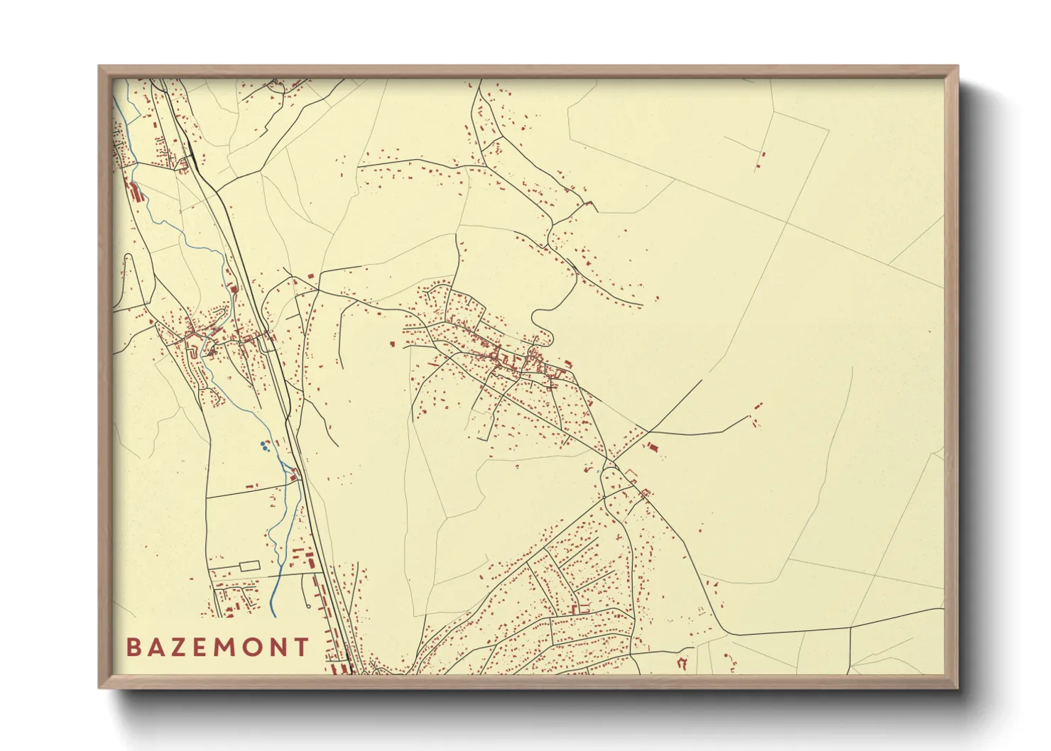 Une affiche de carte sur Bazemont
