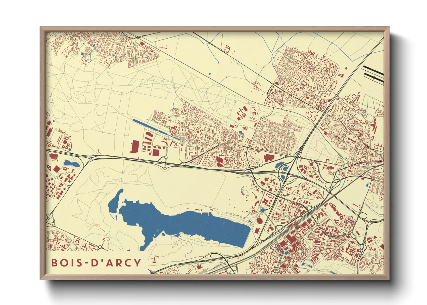 Une affiche de carte sur Bois-d'Arcy