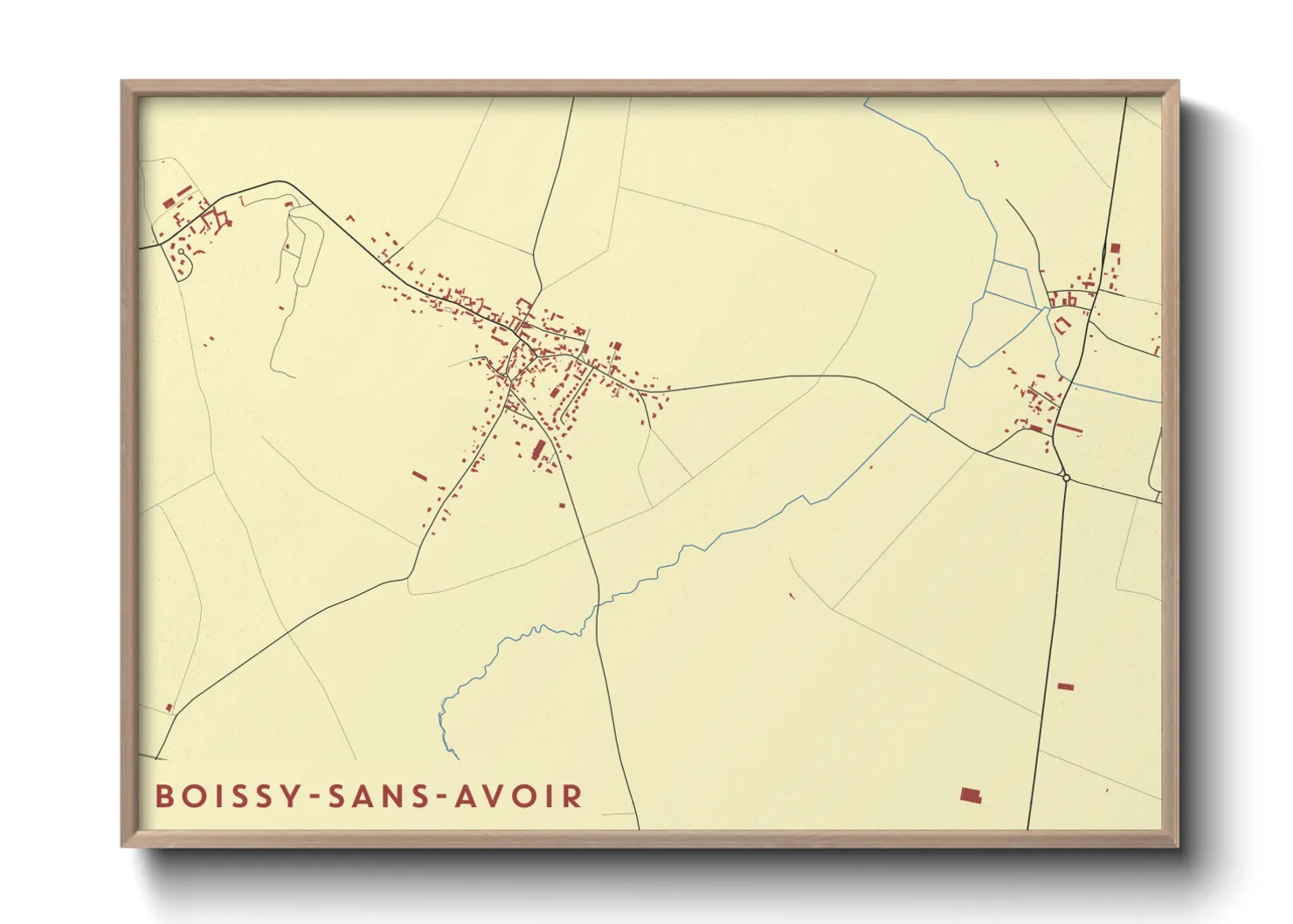 Une affiche de carte sur Boissy-sans-Avoir