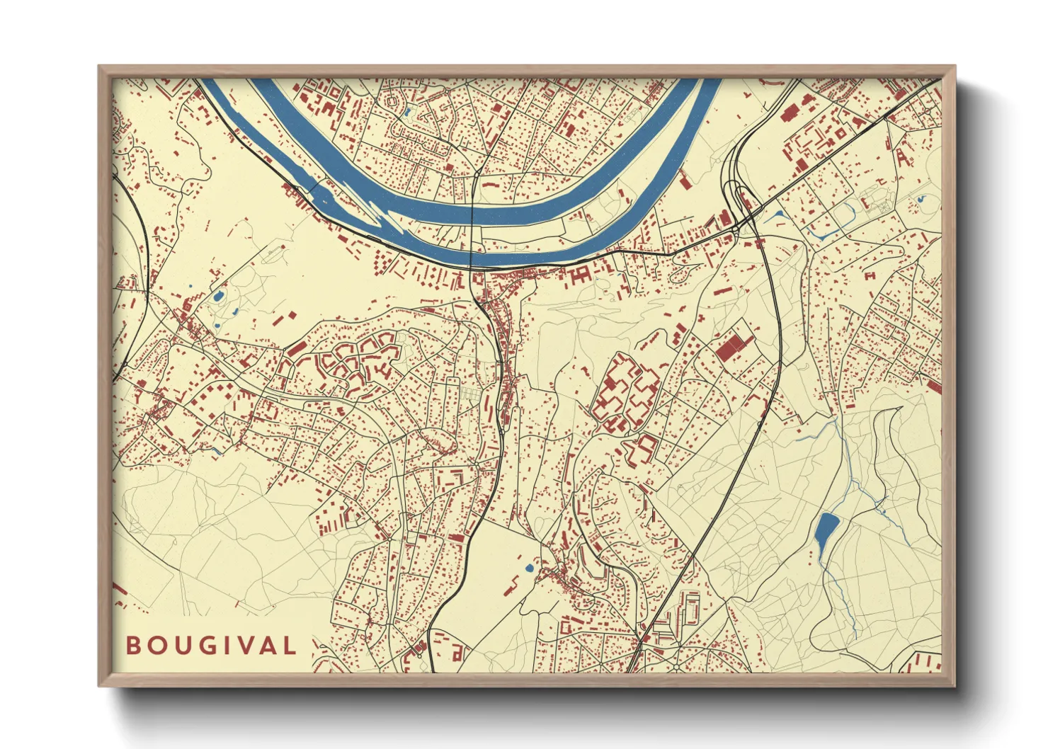 Une affiche de carte sur Bougival