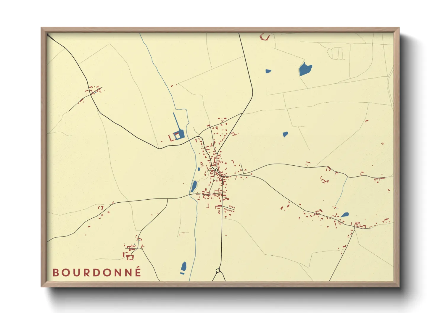 Une affiche de carte sur Bourdonné