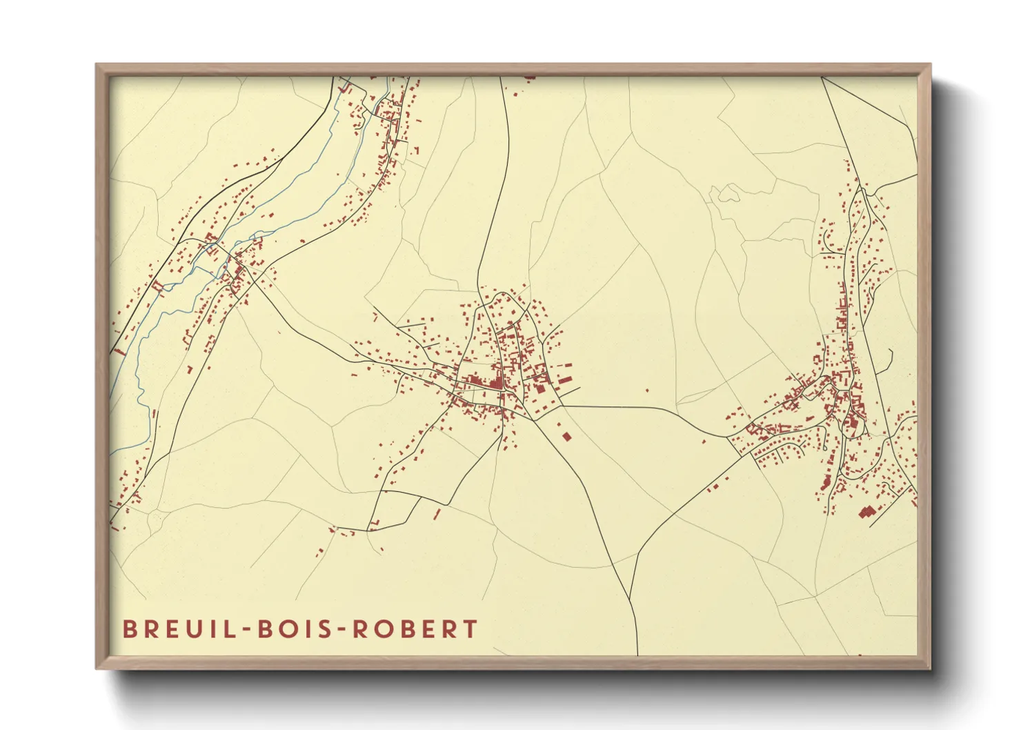Une affiche de carte sur Breuil-Bois-Robert