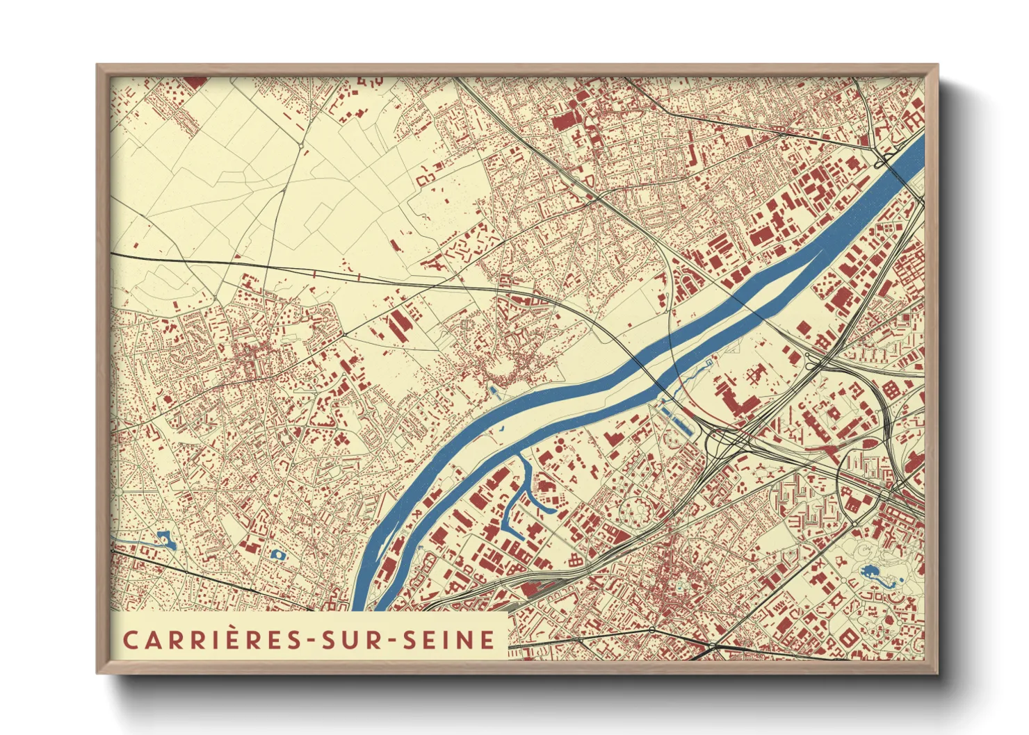 Une affiche de carte sur Carrières-sur-Seine