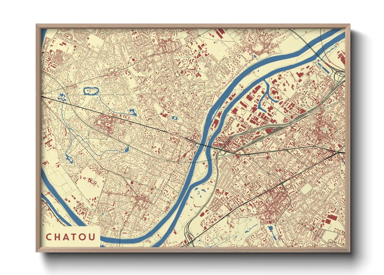 Une affiche de carte sur Chatou