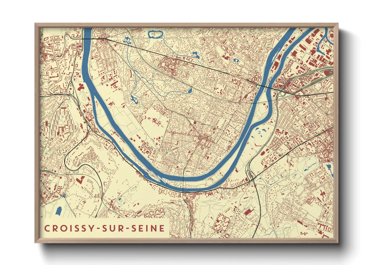 Une affiche de carte sur Croissy-sur-Seine
