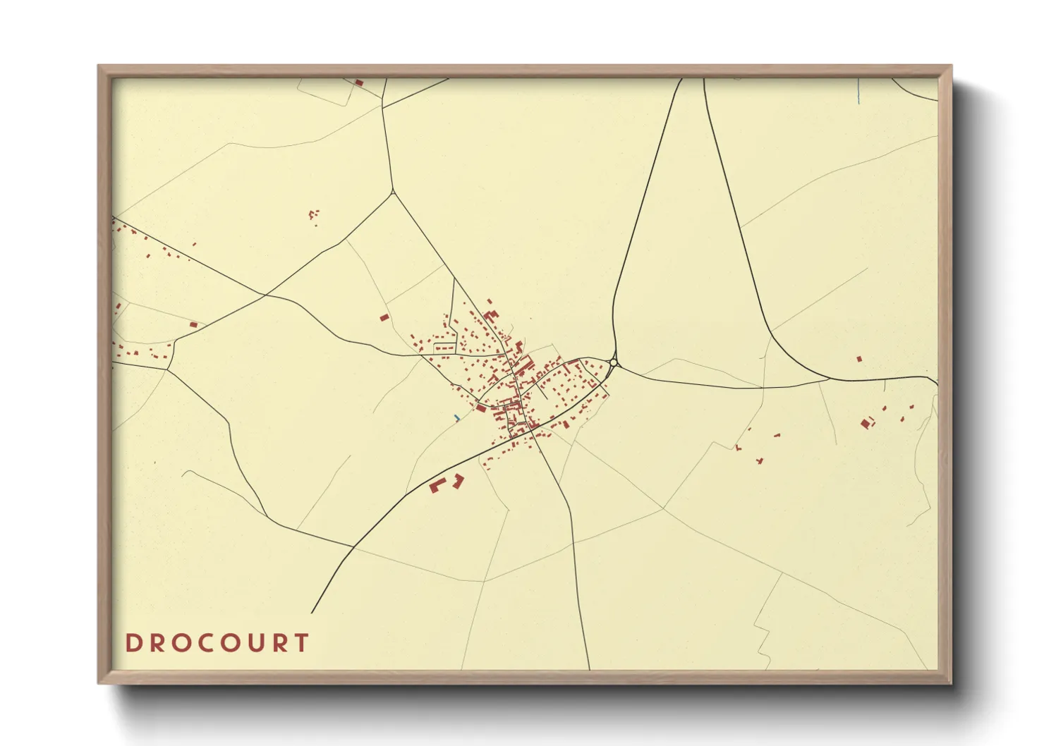 Une affiche de carte sur Drocourt