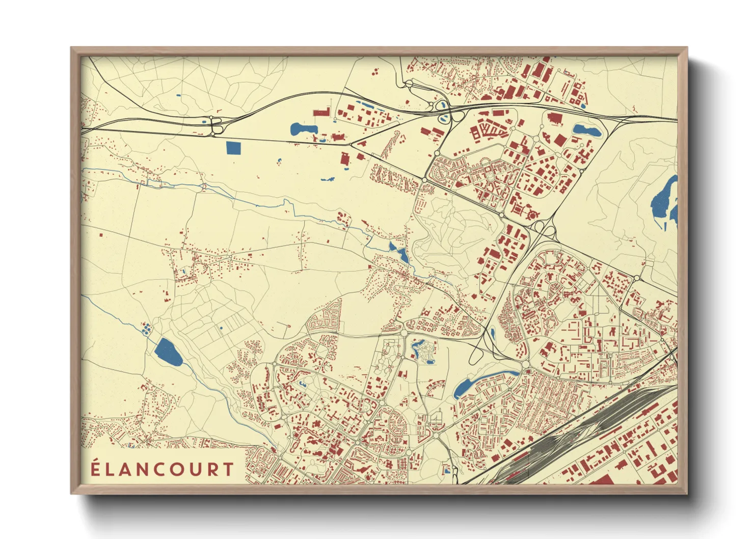 Une affiche de carte sur Élancourt