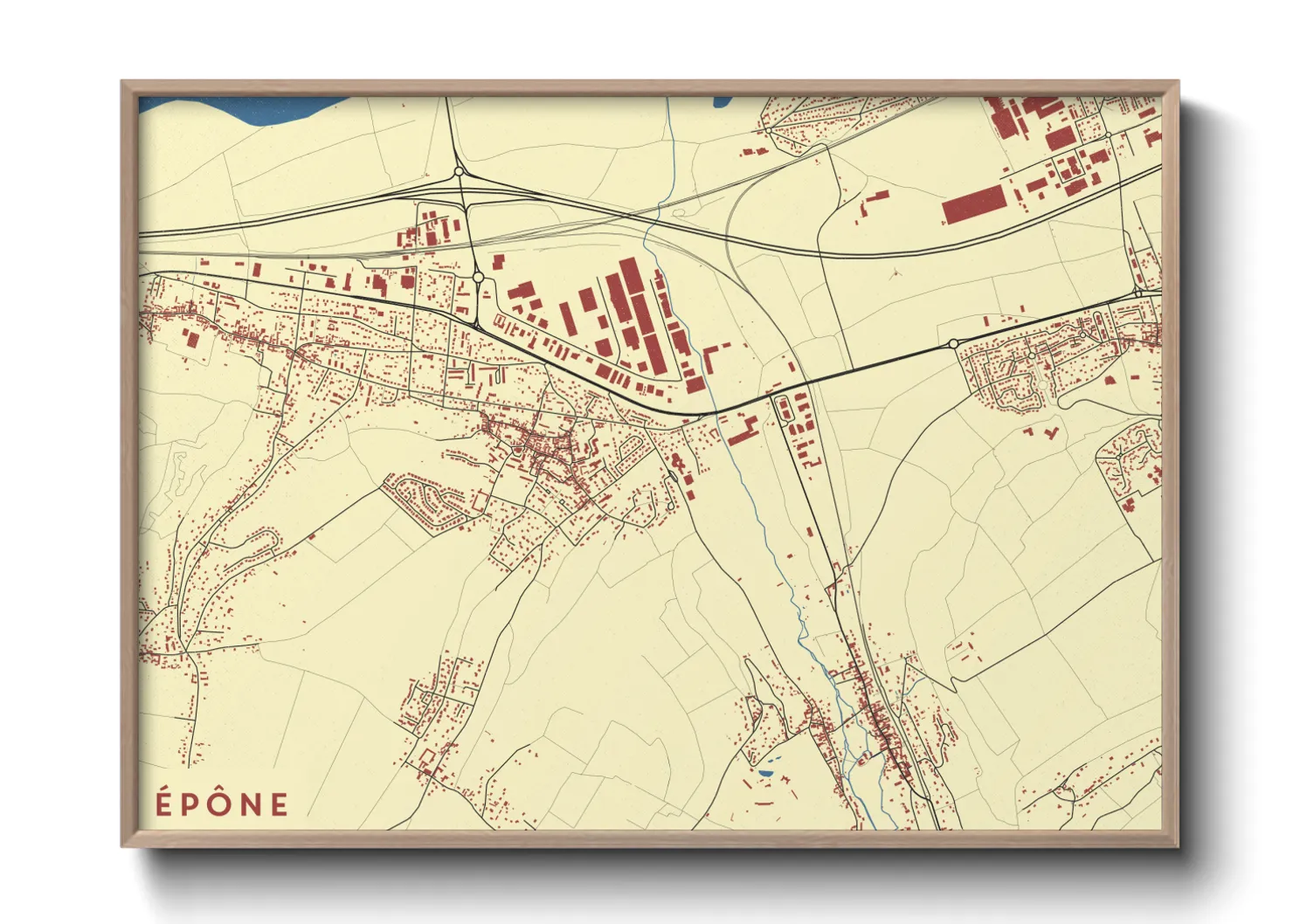Une affiche de carte sur Épône