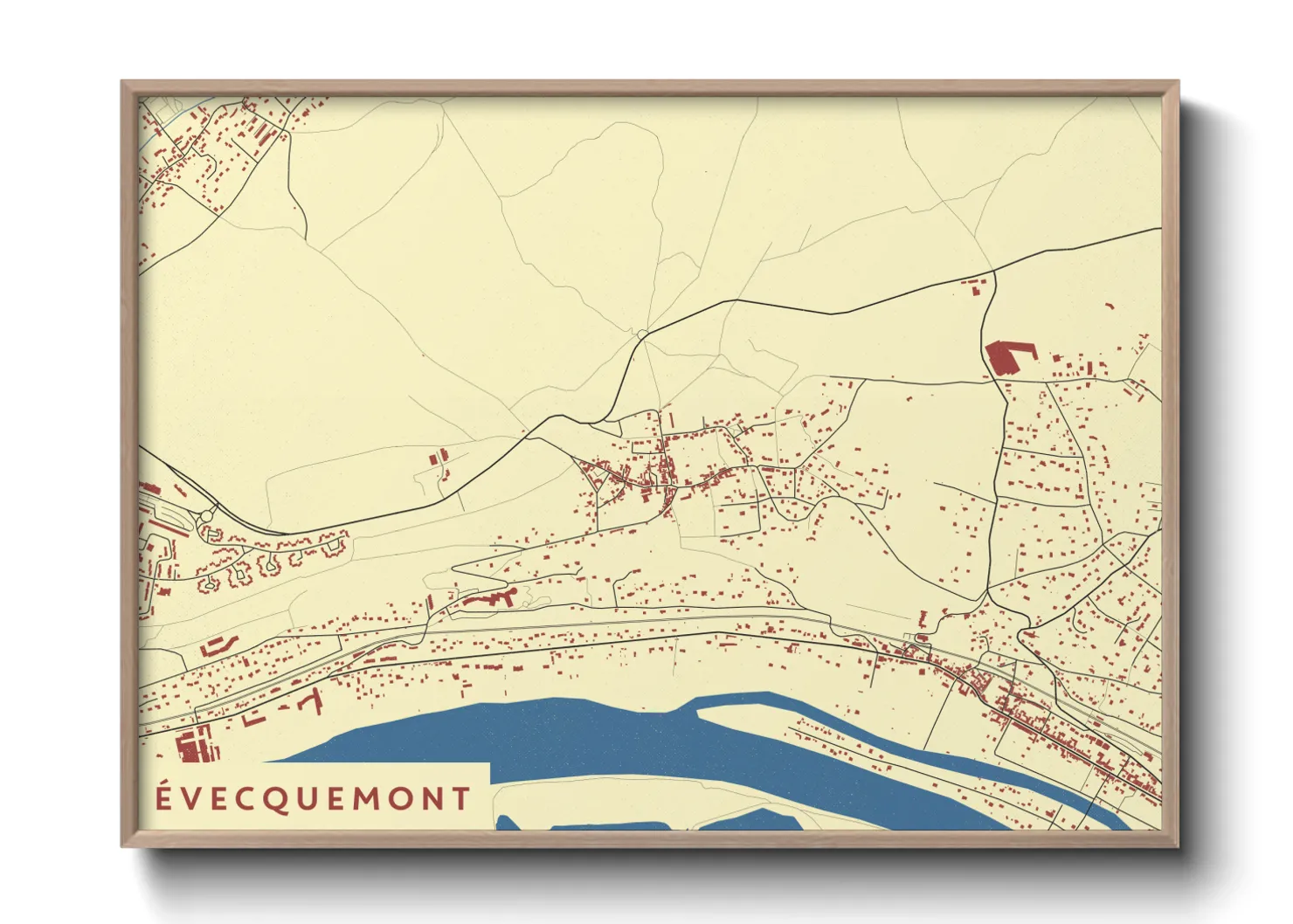 Une affiche de carte sur Évecquemont