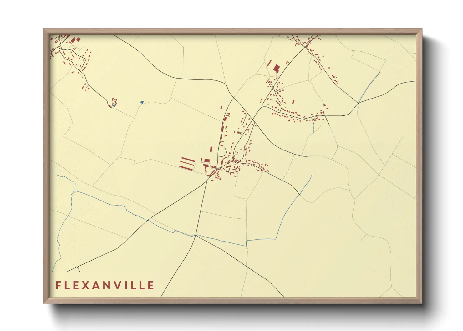 Une affiche de carte sur Flexanville