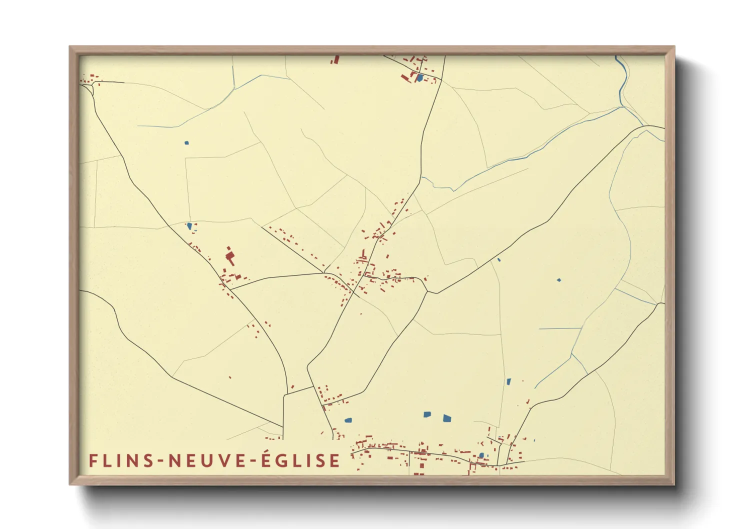 Une affiche de carte sur Flins-Neuve-Église