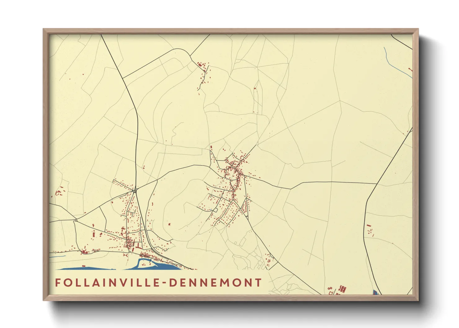 Une affiche de carte sur Follainville-Dennemont
