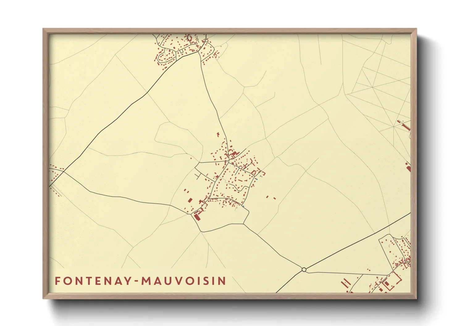 Une affiche de carte sur Fontenay-Mauvoisin