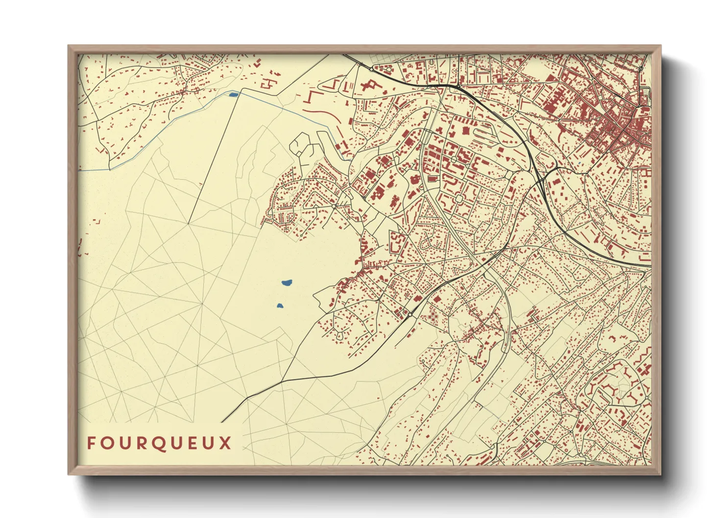 Une affiche de carte sur Fourqueux