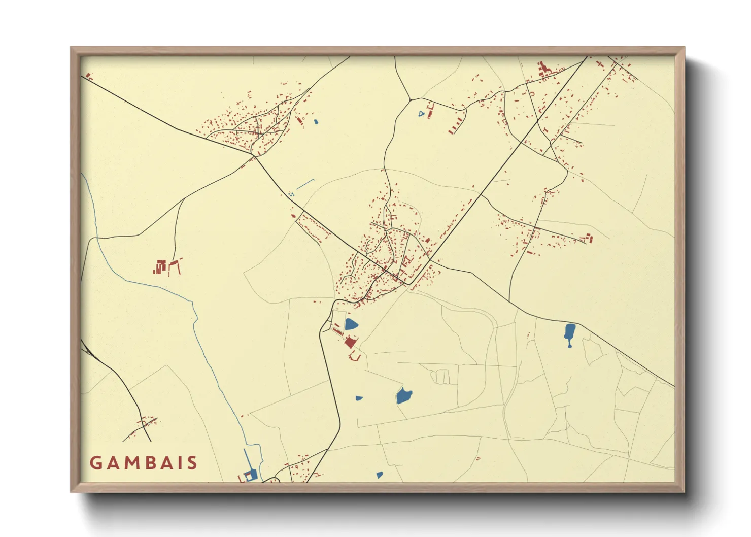 Une affiche de carte sur Gambais