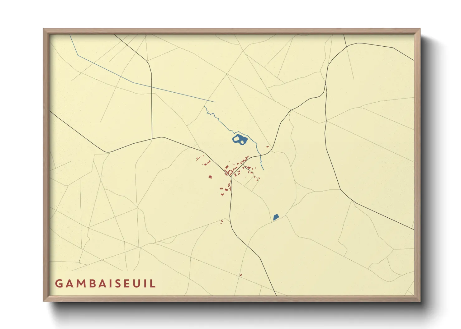 Une affiche de carte sur Gambaiseuil