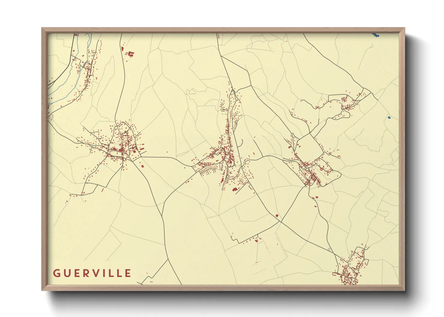 Une affiche de carte sur Guerville