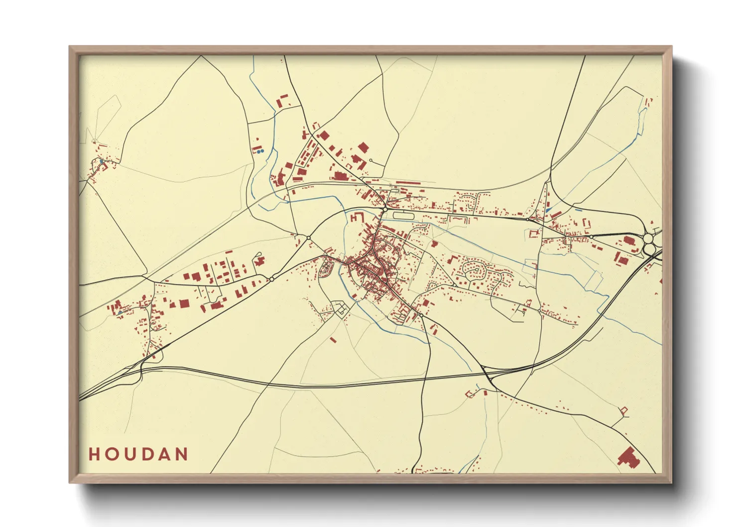 Une affiche de carte sur Houdan