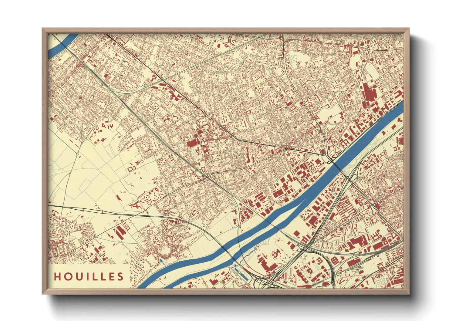 Une affiche de carte sur Houilles