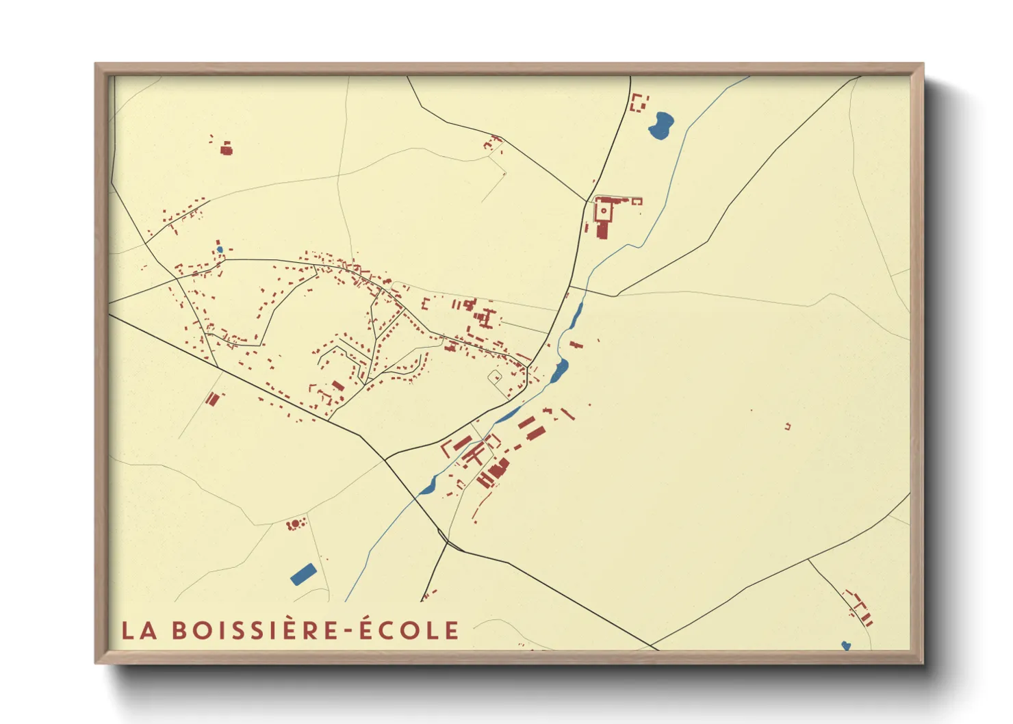 Une affiche de carte sur La Boissière-École