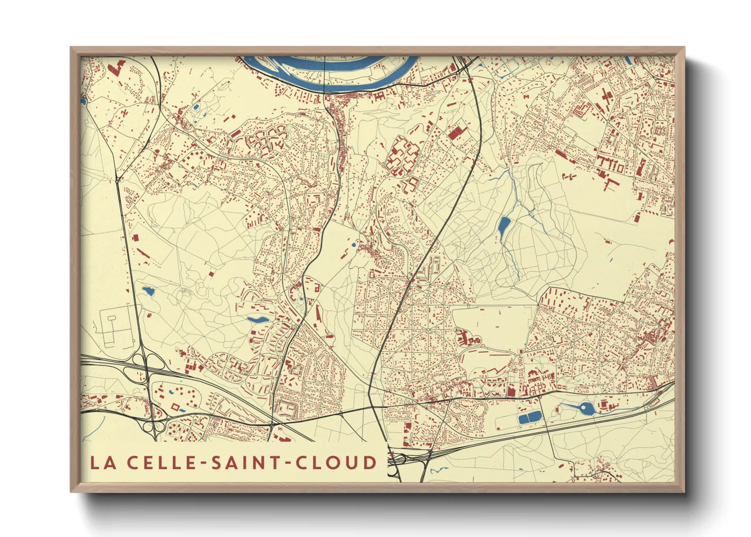 Une affiche de carte sur La Celle-Saint-Cloud