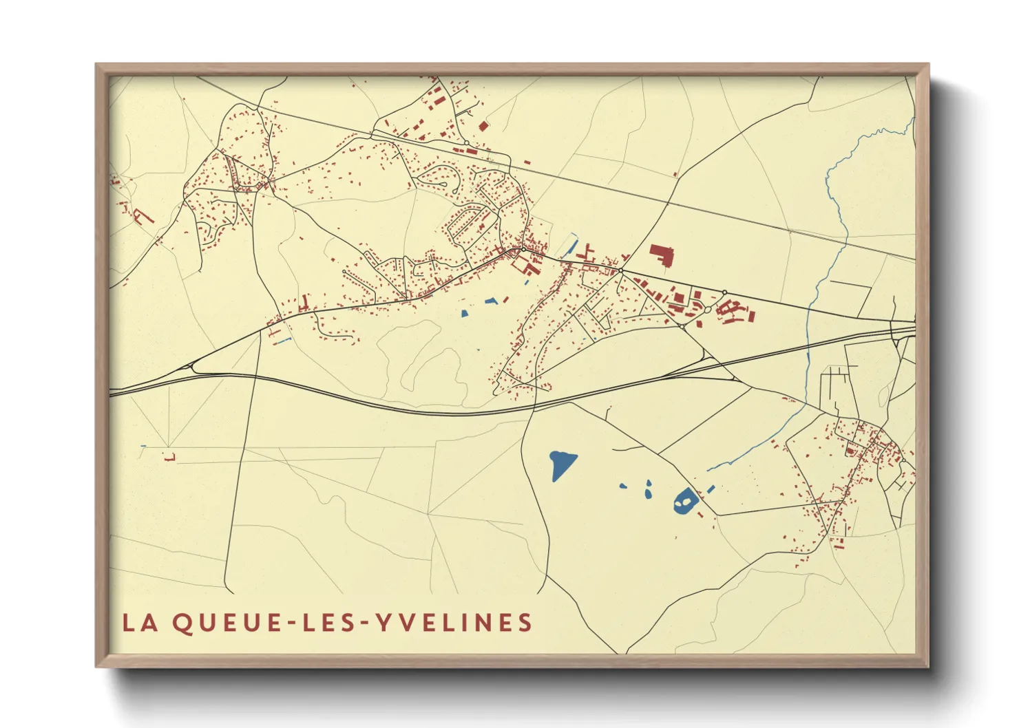Une affiche de carte sur La Queue-les-Yvelines